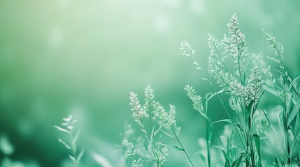 Serene Green Grass in Soft Focus Background
