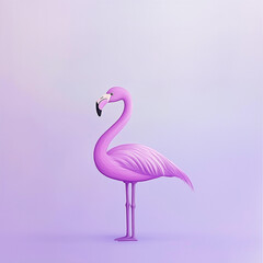 Fototapeta premium A Mammoth Yoga Instructor Flamingo Posed in Soft Pastels for Relaxing Art
