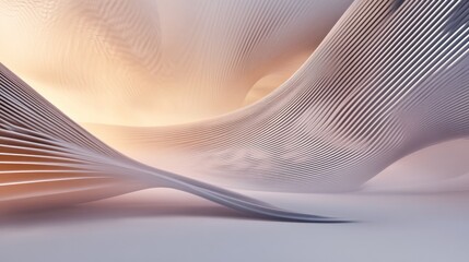 Abstract 3D Render of Wavy, Interlocking Stripes
