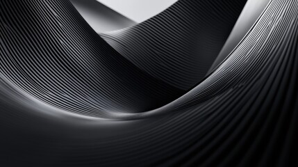 Naklejka premium Abstract Black and White Striped Curved Surface