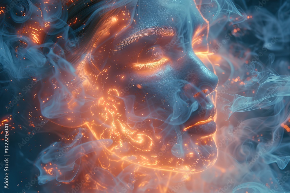 Poster a futuristic ai-powered art generator that creates custom pieces based on the viewer's emotions