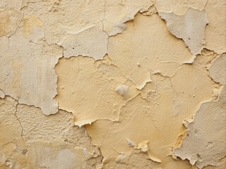 Obraz premium Softly textured, imperfectly painted, beige-toned wall with subtle cracks and gentle peeling, exuding serene simplicity and beauty in imperfection.