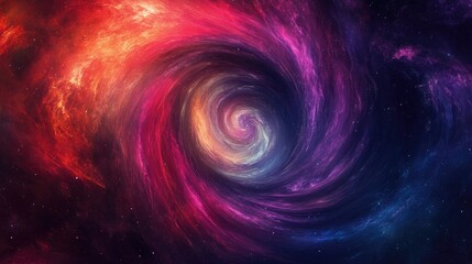 Obraz premium Cosmic Spiral Galaxy with Vibrant Hues and Star Dust