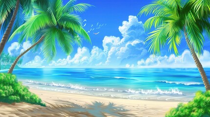Beautiful Beach Background - a captivating and serene visual. The beautiful beach backdrop creates an enchanting and relaxing scene