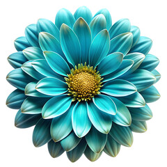 vibrant turquoise dahlia flower, macro photography,