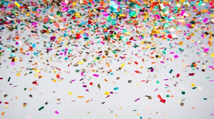 Colorful Confetti Falling on Light Background