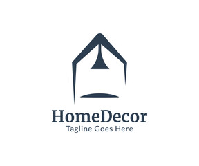 Home decor logo icon vector template design with minimal style.