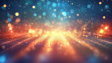 Fototapeta premium Sparkling Lights and Colors in a Dreamy Background