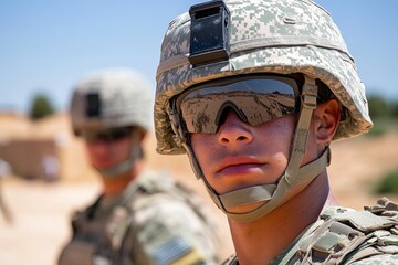 Soldiers training in the desert, enduring the harsh conditions as part of their commitment to service and duty
