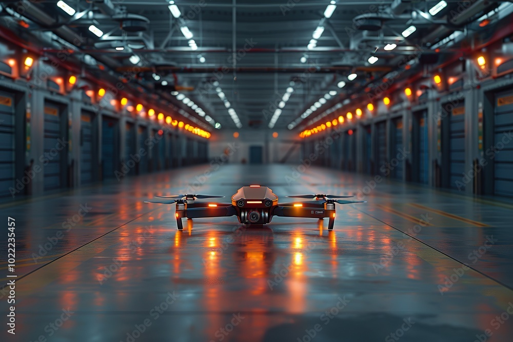 Aufkleber a high-tech drone port where drones autonomously refuel and recharge before