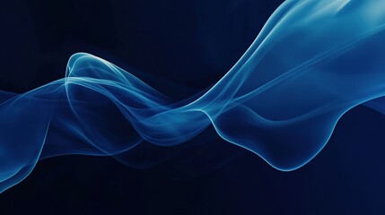 Fototapeta premium Abstract Blue Wave on Dark Background