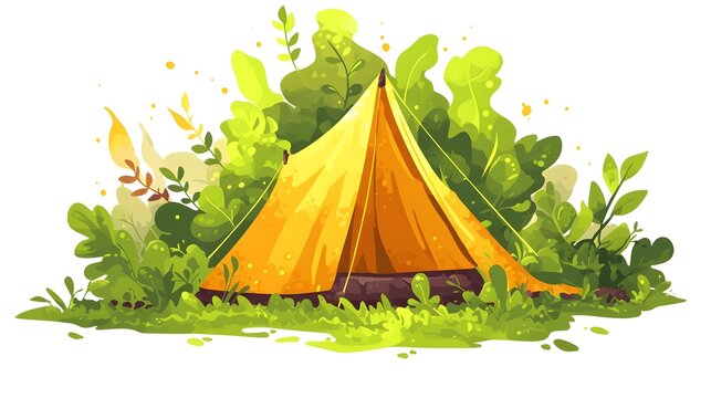 cartoon style firecamp isolated white background
