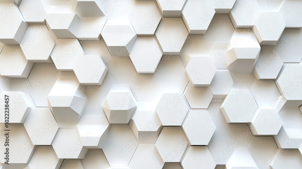 Poster abstract white hexagonal pattern for modern design