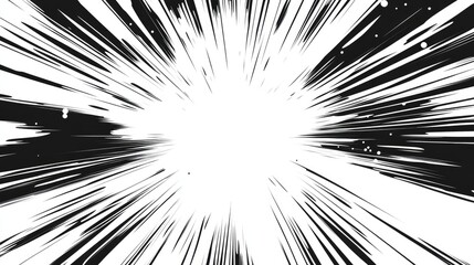 Abstract Black and White Radial Lines Pattern with White Center