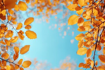 Fallen Leaves Season Background created with Generative AI