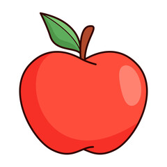 Apple fruit icon illustration on the white