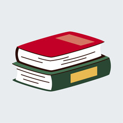 Hand drawn flat education illustration book on blue