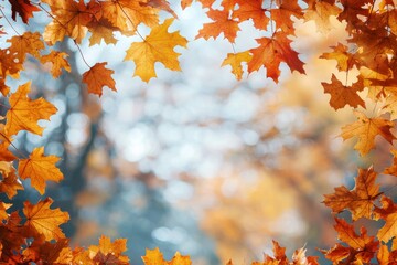 Fallen Leaves Season Background created with Generative AI