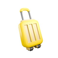 a 3D icon render wheeled suitcase