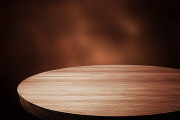 wooden table top on abstract dark background