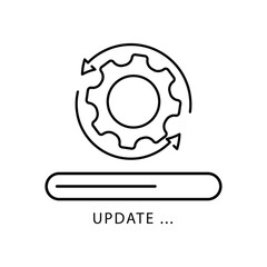 gear update processing outline vector design illustration