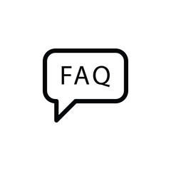 FAQ icon purple outlines vector design illustration