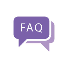 FAQ icon purple vector design illustration