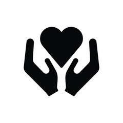 Care hand heart icon vector design illustration