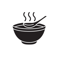 hot soup in a bowl vector design illustration