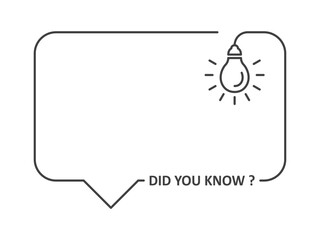 did you know bubble text bulb outline template