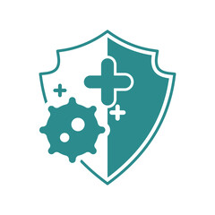 virus disease shield green vector design illustration