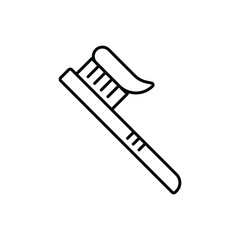 toothbrush icon outline vector design illustration