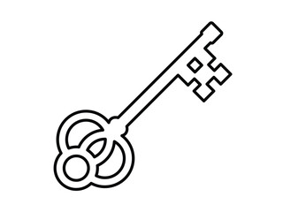 classic key icon outline vector design illustration