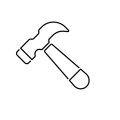 hammer vector icon outlines vector design illustration