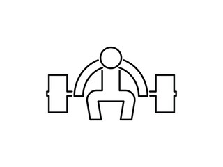 weightlifting icon outline vector design illustration