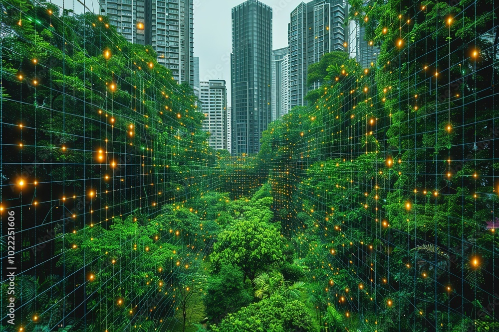 Poster green spaces self-watering systems environmental real-time architecture free monitoring