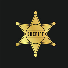 gold sheriff star symbol