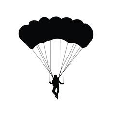 Skydiving Parachuting Silhouette vector design illustration