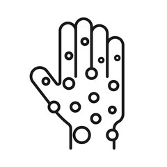 chicken pox on the hands outline