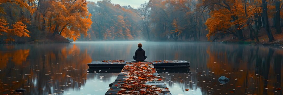 Demonstrate effective stress management techniques an image of someone practicing progressive muscle relaxation in a peaceful natural setting