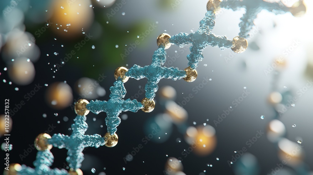 Poster 3d water molecule structure science technology abstract background
