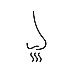 breathing nose vector icon
