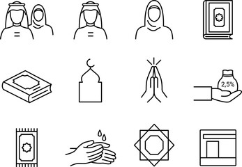 muslim people mosque worship icon