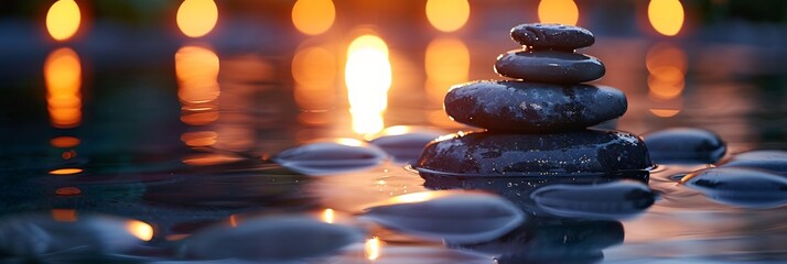 Obraz premium Encourage selfcare an image of someone enjoying a hot stone massage relaxing in a serene spa environment
