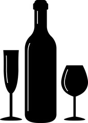 vector silhouette of wine glass