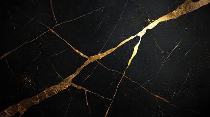 Black Marble Texture With Gold Veins   Elegant Luxury Background