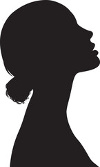 silhouette of a woman's face, side view