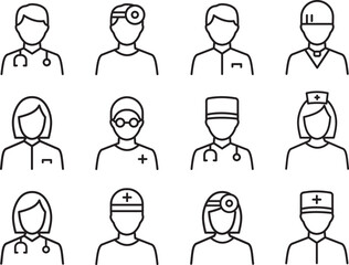 icon health person doctor nurse midwife