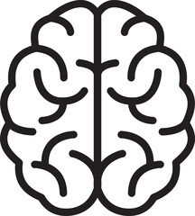 top view striped brain icon