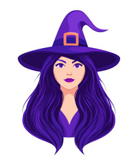 Halloween Witch Illustration with Transparent Background - Perfect for Design Overlays and Decorations